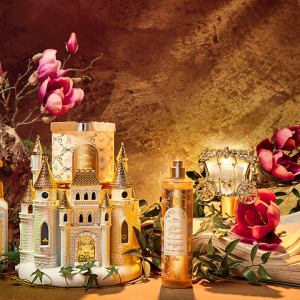 An assortment of products from Bath & Body Works' 2026 Disney Princess Collection in the Life's a Fairytale fragrance.